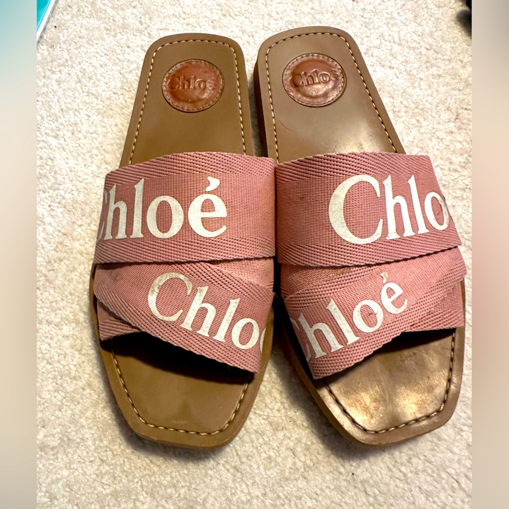 Chloé Pink Slide Sandals